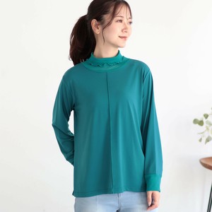 【2025年8月新作】前身メロー刺繍、衿袖チュール切替カットソーTシャツ（M90831）