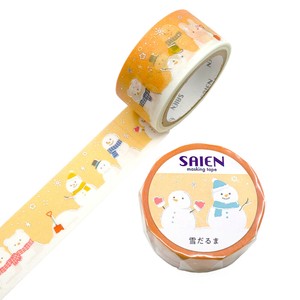 【2025年冬数量限定】マスキングテープ　雪だるま　銀箔/ 20mm×5m巻