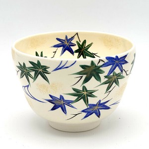 【抹茶碗】京焼抹茶碗 「青楓」／手描き 日本製 抹茶茶碗 和食器 花