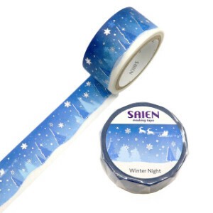 【2025年冬数量限定】マスキングテープ　Winter Night（ウィンターナイト）　銀箔/ 20mm×5m巻