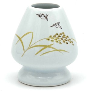 【茶筅直し】京絵付け 「稲穂雀」 手描き茶筅くせ直し／茶筅直し 茶筌立て 日本製 抹茶道具 和食器 鳥