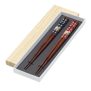 滑り止め夫婦木箸 紺朱 4603