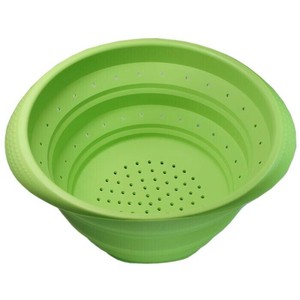 ユーロキッチン eurokitchen シリコン折りたたみ水切りボウル 緑(グリーン) 水切り器 容量1.6L