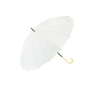 16K花びらき 55cm 長傘 無地 シルバーホワイト