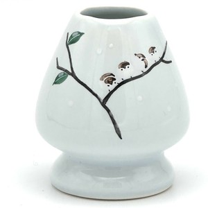 【茶筅直し】京絵付け 「雪雀」 手描き茶筅くせ直し／茶筅直し 茶筌立て 日本製 抹茶道具 和食器 鳥