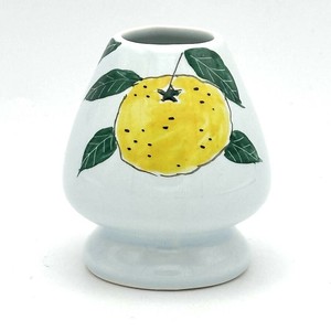 【茶筅直し】京絵付け 「ゆず」 手描き茶筅くせ直し／茶筅直し 茶筌立て 日本製 抹茶道具 和食器