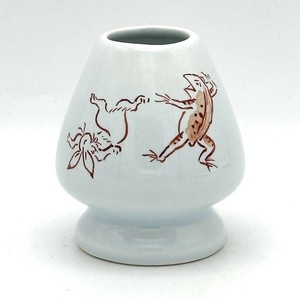 【茶筅直し】京絵付け 「鳥獣戯画 赤」 手描き茶筅くせ直し／茶筅直し 茶筌立て 日本製 抹茶道具 和食器