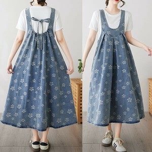 洋装/连衣裙 新商品 花朵 背带 A字