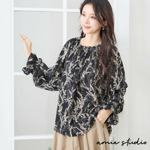 2025年新商品 T 恤/上衣 泡泡袖 花朵 L尺寸 衬衫