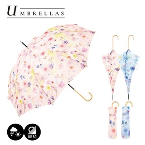 【because ビコーズ】スルーフラワー 長傘&折りたたみ傘 折傘 晴雨兼用 雨傘 花柄