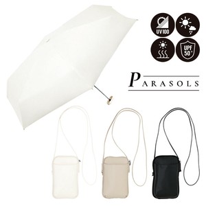 【because ビコーズ】PUショルダーポーチ アンブレラ ミニ 折りたたみ傘 折傘 晴雨兼用 雨傘 日傘 UVカット