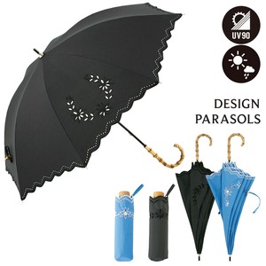 【because ビコーズ】カットワークレース 長傘&折りたたみ傘 日傘専用 UVカット