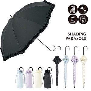 【because ビコーズ】PUヒートカットフリル 長傘&折りたたみ傘 折傘 晴雨兼用 雨傘 日傘 UVカット100%