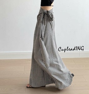 【新色追加】INSスタイル チェックプリーツスカート Aシルエット ロング丈 アジャスタブルベルト