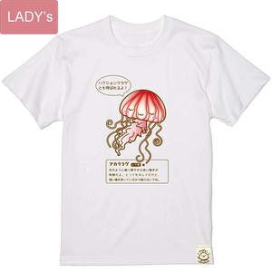ゆるかわ｢アカクラゲ｣図鑑Tシャツ 半袖/プリント/お土産/日本/JAPAN/インバウンド/水族館/アクアリウム