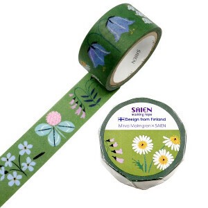 Mirva Malmgren×SAIEN　マスキングテープ　Flowers for the Nightless Night（白夜の花）20mm×5m巻