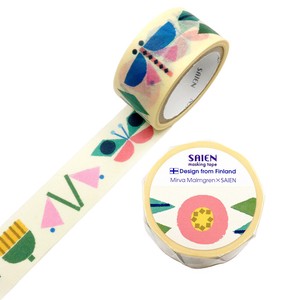 Mirva Malmgren×SAIEN　マスキングテープ　Geometric garden（幾何学的な庭）20mm×5m巻