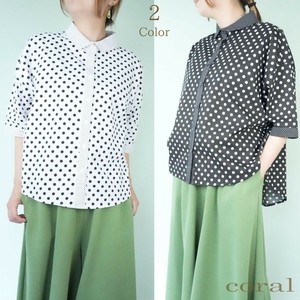 Button Shirt/Blouse Polka Dot