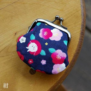 お賽銭用がま口/ 椿うさぎ(紺)