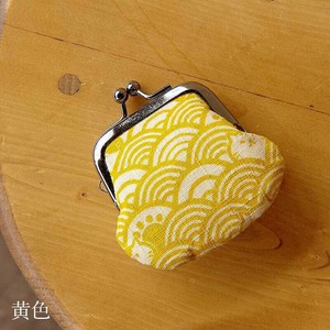 お賽銭用がま口/福猫青海波(黄色)