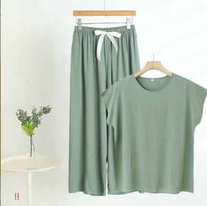 パジャマ パンツスーツ  薄手  Tシャツ 半袖  ラウンドネック  花柄  快適 レディースファッション  LX2583