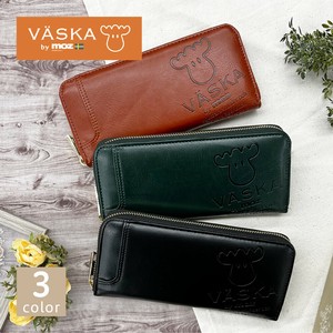 VASKA by moz ベスカバイモズ エンボス ラウンドファスナー長財布