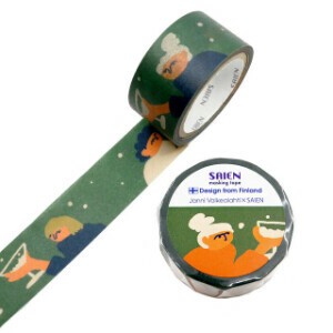 Janni Valkealahti×SAIEN　マスキングテープ　Christmas party（クリスマスパーティー）20mm×5m巻