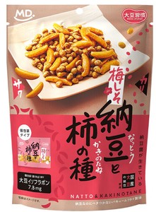 大豆習慣　梅しそ納豆と柿の種