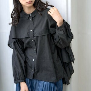 Pre-order Button Shirt/Blouse 60 Cambric Fabric Flare Blouse