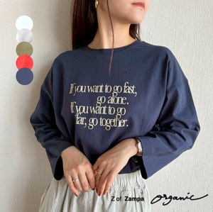 【2025AW新作】【綿100％】7分袖クルーネックロゴTシャツ
