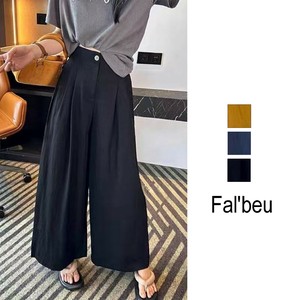 【新作】レーヨン混タックワイドパンツ　ストレート　3色展開