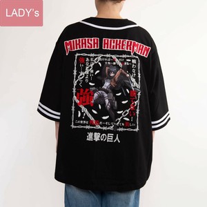 調査兵団ミカサVer　ビッグシルエットベースボールシャツ［半袖Tシャツ］［プリント］［進撃の巨人］