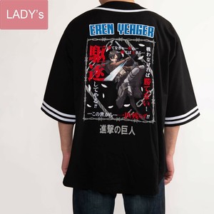 調査兵団エレンVer ビッグシルエットベースボールシャツ［半袖Tシャツ］［プリント］［進撃の巨人］