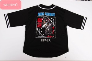 調査兵団エレンVer ビッグシルエットベースボールシャツ［半袖Tシャツ］［プリント］［進撃の巨人］