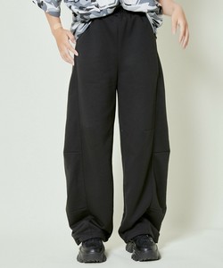 《裾ドロスト×ゆるストレート》レディース スウェットパンツ カーブシルエット 楽ちん 秋冬 美脚