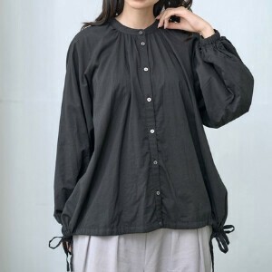 Pre-order Button Shirt/Blouse 60 Cambric Fabric Gathered Blouse