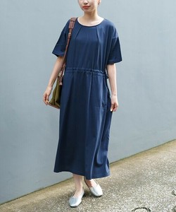 【2025春夏新作】キレイ目3in1OP ウエスト絞りカットソー半袖ワンピース 接触冷感 速乾 UVカット 1号