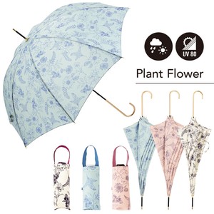 【because ビコーズ】プラントフラワー 長傘&折りたたみ傘 折傘 晴雨兼用 雨傘 日傘 UVカット 花柄