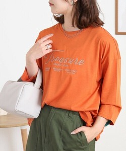 ロゴ刺繍七分袖Tシャツ