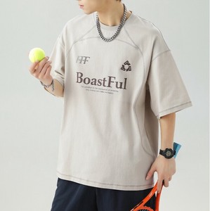 Tシャツ ラウンドネック 半袖 文字 快適 メンズ ファッション MBQ2690