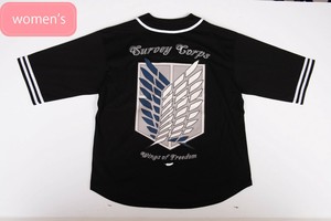 調査兵団紋章 ビッグシルエットベースボールシャツ［半袖Tシャツ］［プリント］［進撃の巨人］
