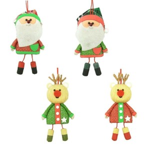【クリスマスオーナメント】ペーパーヤーン（サンタクロース/トナカイ）　レッド｜グリーン