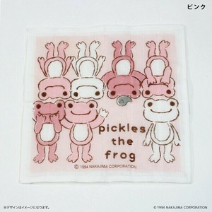 ☆パディマ限定　特別SALE☆　かえるのピクルス　蚊帳生地ふきん　ピンク