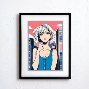 海报 2种尺寸 复古 女孩