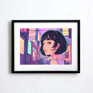 海报 2种尺寸 复古 女孩