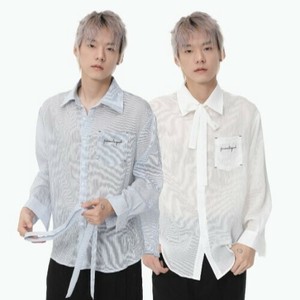 P22718 メンズ  シャツ 2025新作 レトロ ストライプ カジュアル 長袖 ファッション