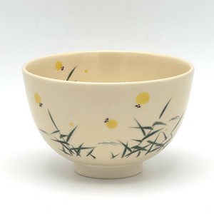 ［受注販売］【抹茶碗】京絵付け抹茶碗 「蛍」／手描き 日本製 抹茶茶碗 和食器 花