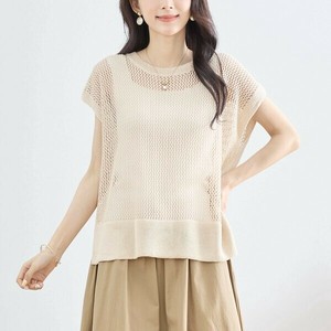 【2025新作】【再入荷】【M〜L】サイドスリット入りメッシュニットベスト(C33-123C) (5号店) FM5