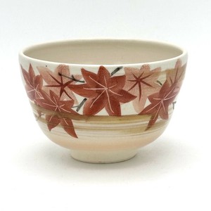 【抹茶碗】京焼抹茶碗 「紅葉」／もみじ 手描き 日本製 抹茶茶碗 和食器 清水焼 花