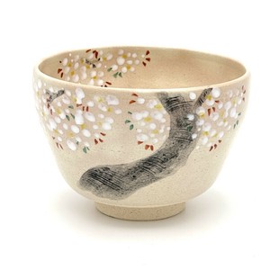 【抹茶碗】京焼抹茶碗 「桜②」／手描き 日本製 抹茶茶碗 和食器 清水焼 花